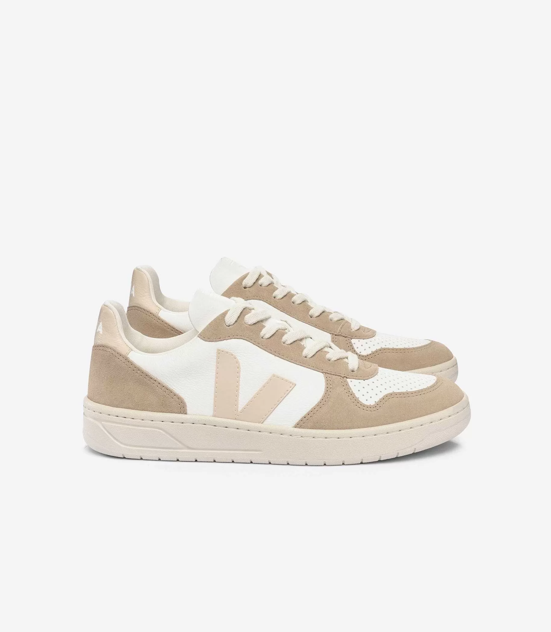 Outlet Veja Store V-10 Chromefree Leather White Sable Sahara